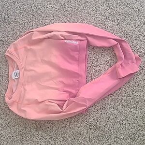 Pink ombre seamless long-sleeved croptop
